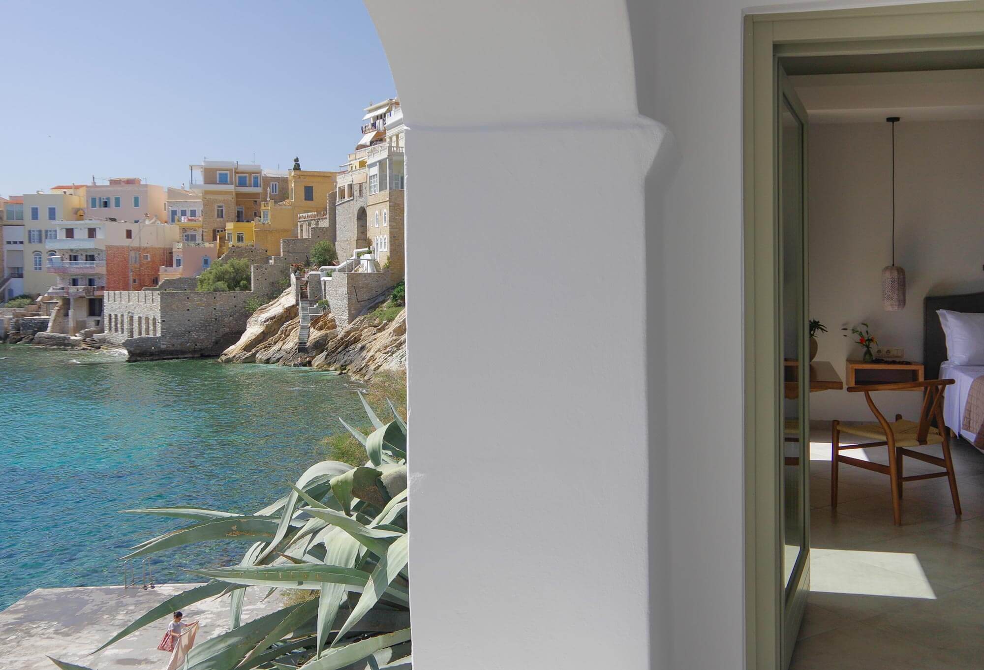 Krinakia suites bedroom with sea view